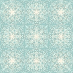 Delicate Lace Winter Snowflake - Light Teal/Ivory - 6 inch