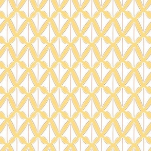 Geometric Trellis Pattern of Seagull Feet in Yellow and White
