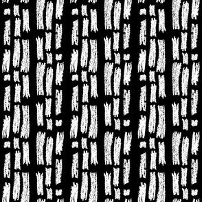 Abstract Dashed Lines White on Black - XL