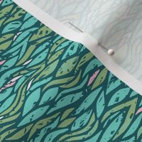 Abstract Waves in Teal and Pink - Small Scale