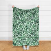 Green Monochrome Floral - Large Scale