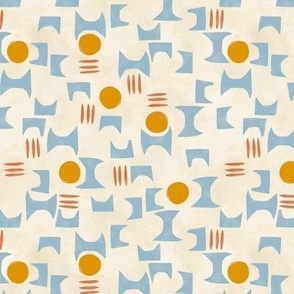 Midcentury Sunrise in Light Blue - Small Scale