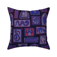 Cabinet of Curiosities Natural History Gothic Specimens in Dark and Royal Blue Purple Red - MEDIUM Scale - UnBlink Studio by Jackie Tahara