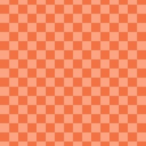 Orange checkerboard grid