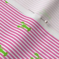 Nautical Preppy Pink and Green Striped Lobsters