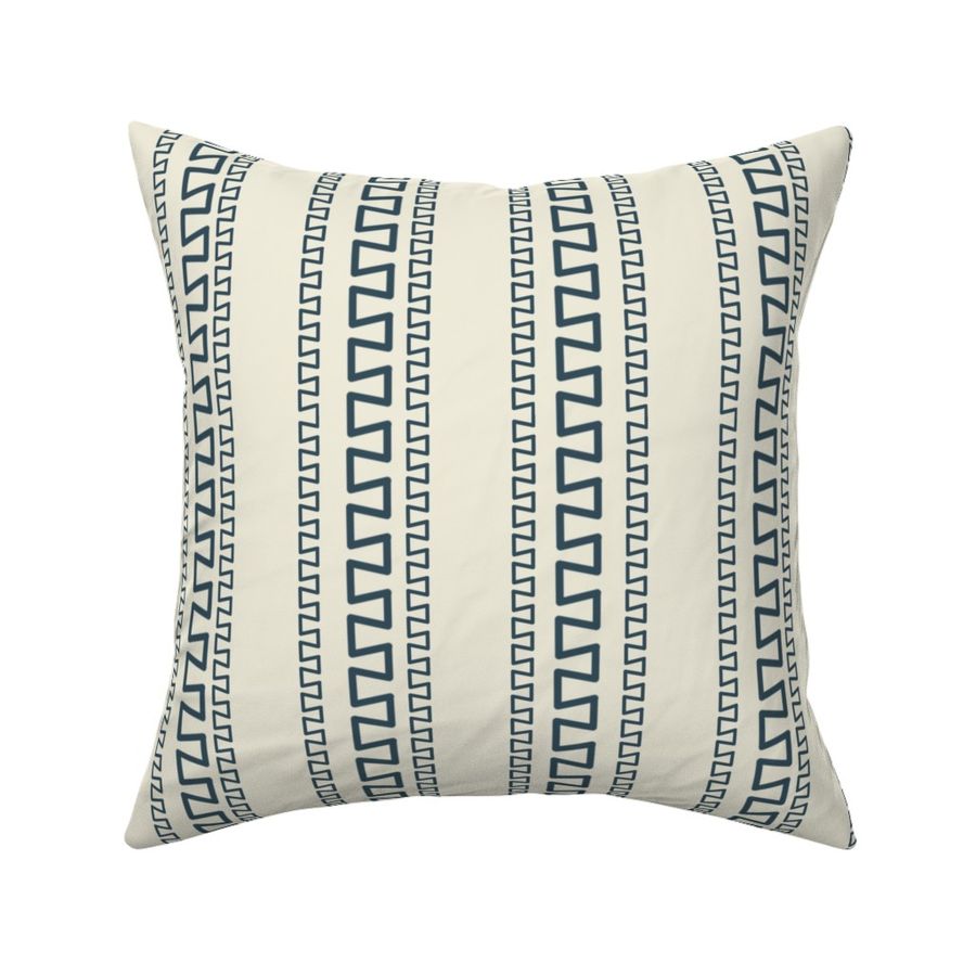 Navy keyhole stripes on ivory