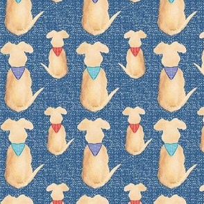 Golden Retriever Dog Print on Denim Blue, 50