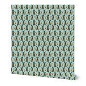 Yorkshire Terrier Dogs on Teal, 30