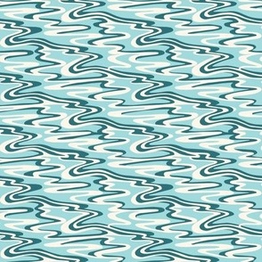 Small Wetland Water Ripples in Dark Cyan Blues and Cream