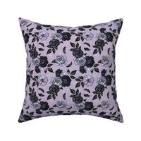 Moonlight Flowers Halloween Floral Purple & Black