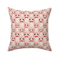 Christmas Pug- White Dog on Red Plaid, 50