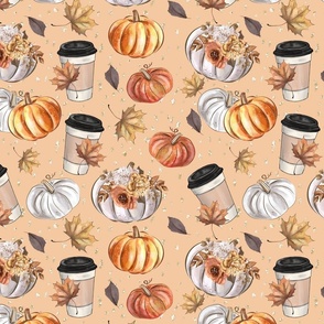 Cozy Pumpkins Coffee | Fall leaves, Thanksgiving Pumpkins | Orange & Brown