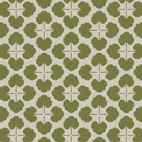S -Four Leaves Olive Green Forest Botanical