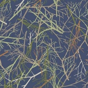 M - Scattered Twigs/Branches on Navy