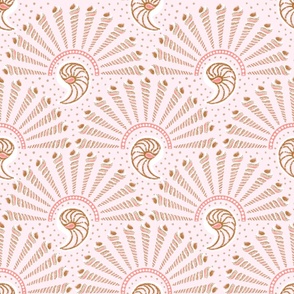 Cones & Nautilus Shells Fans (light pink)