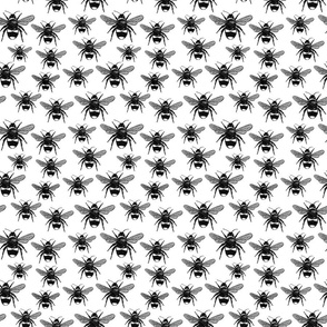 Bees Black and White Pattern