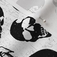 Spooky Skulls, Black on White by Brittanylane