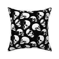 Spooky Skulls, White on Black by Brittanylane