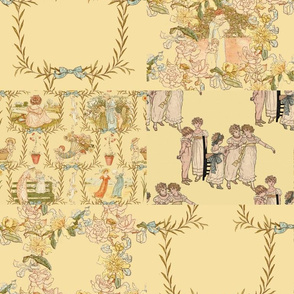 Kate Greenaway  ~ Language of the Flowers Cheater Quilt