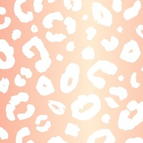 Peach ombre large painted leopard print
