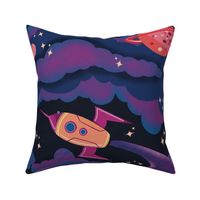 Space Rocket - Vibrant planets illustration