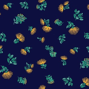 textile-Li'i Lehua Mamo on Navy-coordinate floral-adj copy