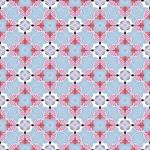 pattern with pink insects 6  