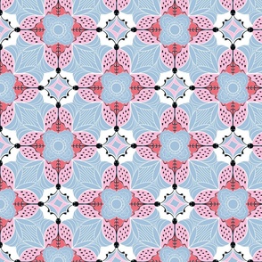 pattern with pink insects 8  
