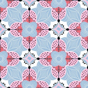 pattern with pink insects  12  