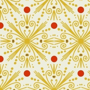 Sophisticated-Retro-Christmas-stars---S---BEIGE-yellow-red-brown---SMALL