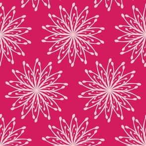 Simple Australian Waratah flower - dark pink background