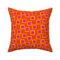 Hot Pink and Orange Funky Squares