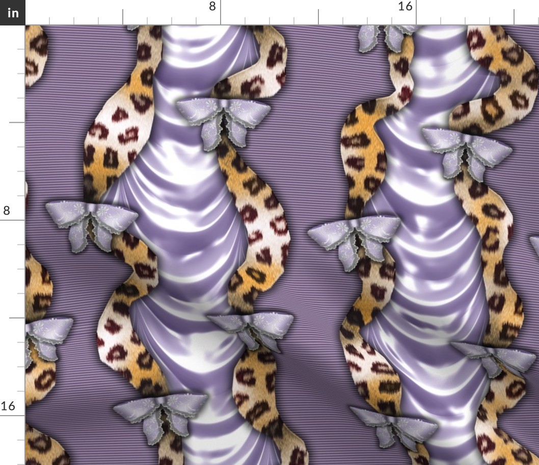 Leopards'n'Lace - Bows - Purple