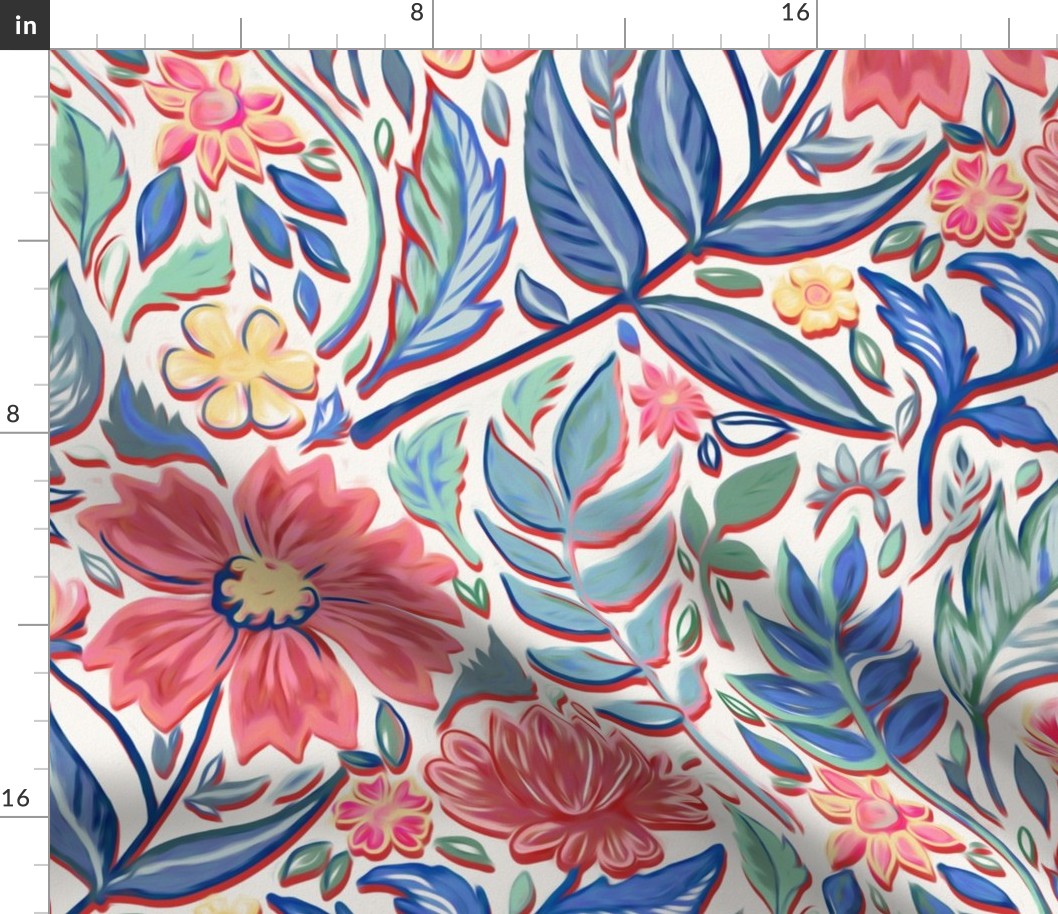 Custom Colorway Art Nouveau Floral - large
