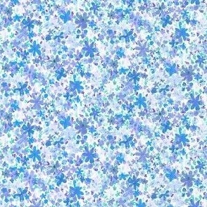 Annabelle Impressionist Blue and lilac Floral - tiny  scale