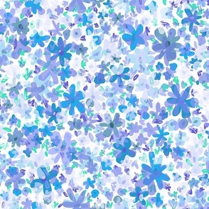 Annabelle Impressionist Blue and lilac Floral - normal  scale