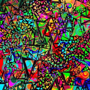 Triangle Abstract Retro Colorful Pattern