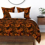 A Bed of Dark Orange Roses (large scale) 