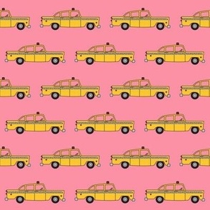 taxis on pink