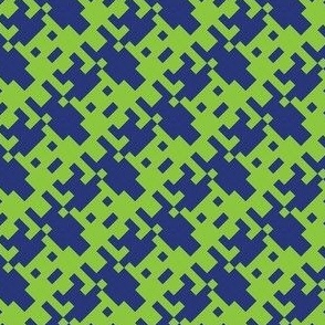 Houndstooth Invader in classic Blue and Lime Green 1/2 SCALE