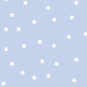 Stars Pattern Light Blue and White Night Sky, Galaxy Fabric, Baby Boy Fabric