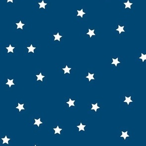 Stars Pattern Wavy Stripes Navy Blue and White Night Sky, Galaxy Fabric, Dark Blue