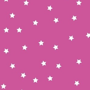 Stars Pattern Wavy Stripes Pink and White Night Sky, Galaxy Fabric, Hot Pink Magenta