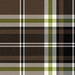 Headmaster Plaid - Brown Grass Green Large Scale