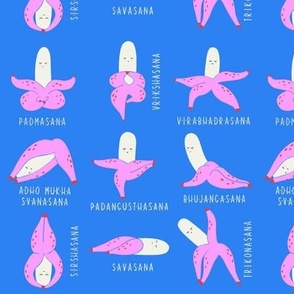 Bananas Asanas | Fruit Yoga | Pink and Blue | Small
