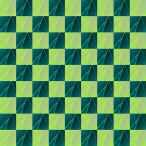 Checkerboard in Teal and Chartreuse