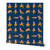 Bananas Asanas | Fruit Yoga | Dark Blue | Small