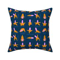 Bananas Asanas | Fruit Yoga | Dark Blue | Small