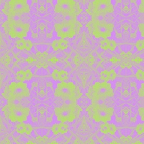Petunia Medallion in Chartreuse and Lilac