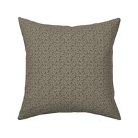 Daphne Small Scale Leaf Pattern Mini Print in Taupe on Chocolate Brown